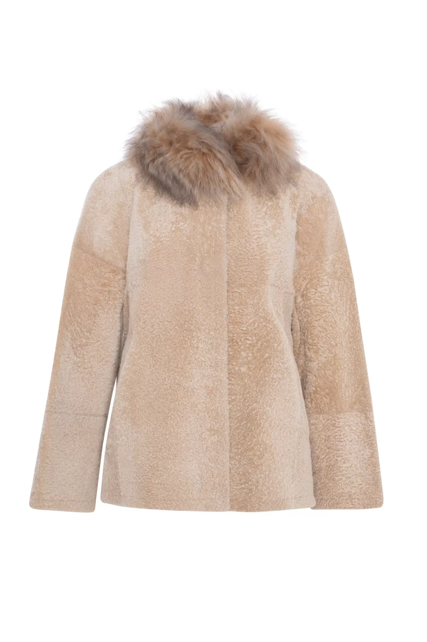 Women GORSKI Montreal Reversible New Zealand Shearling Lamb Jacket With Select Mongolian Lamb Collar
