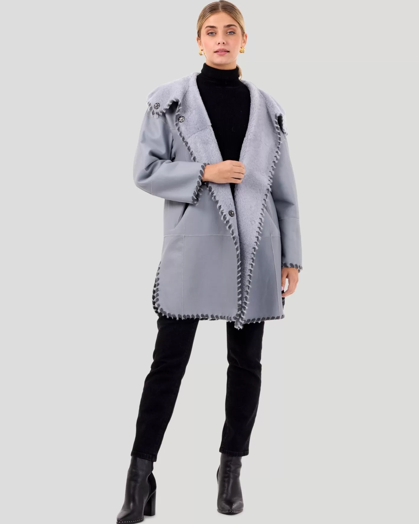 Women GORSKI Montreal Reversible Select Shearling Lamb Parka With Wool And Cashmere Detailing