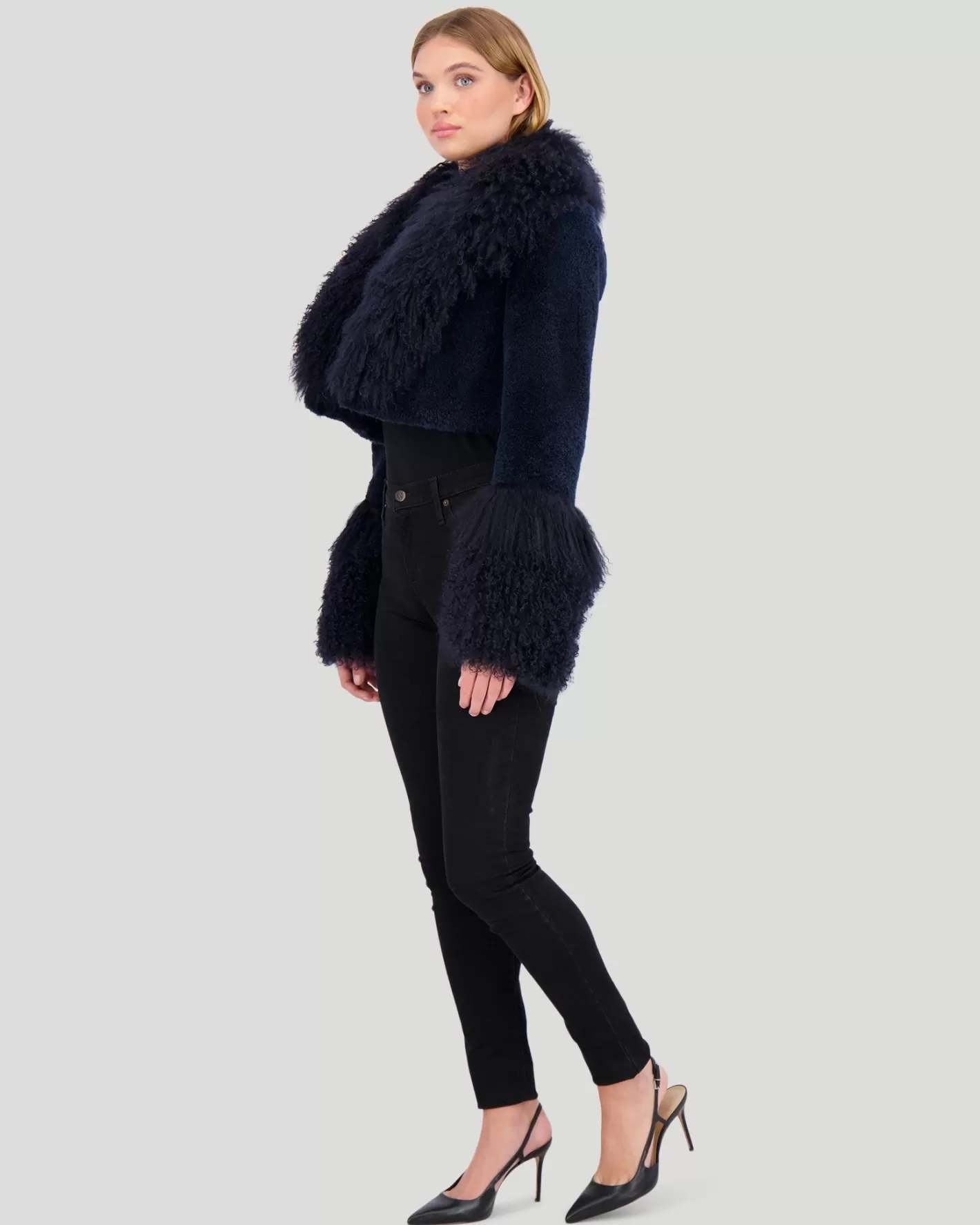 Women GORSKI Montreal Select Cashmere Goat Bolero With Select Mongolian Goat Collar And Cuffs